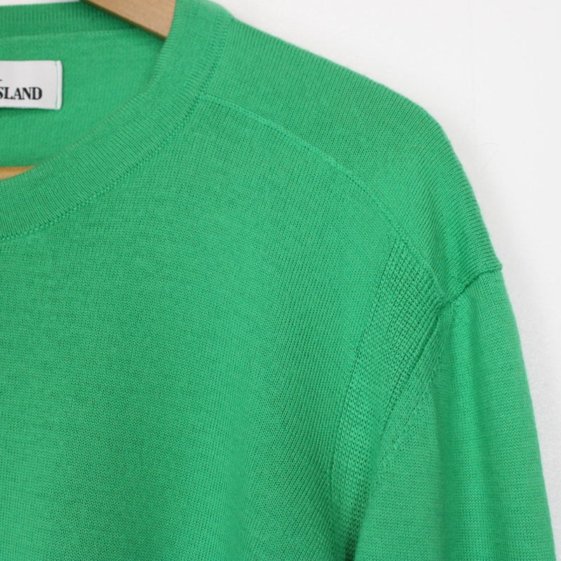 Stone Island AW 2021 Green Wool Knit Sweatshirt Jumper