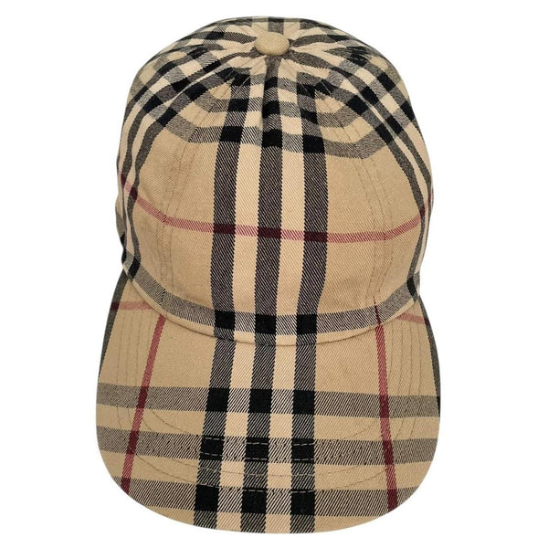 Vintage Burberry Tan Brown Nova Check Baseball Cap