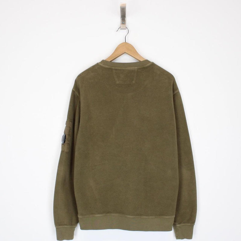 CP Company Khaki Brown Lens Malfilè Fleece Sweatshirt Jumper