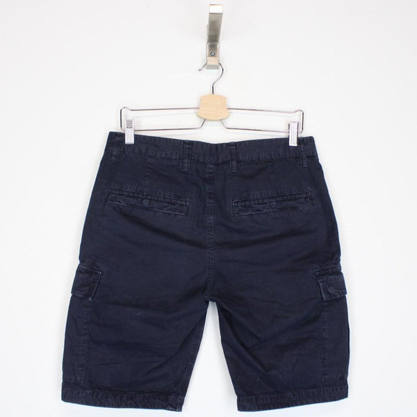 Stone Island SS 2018 Navy Blue Bermuda Cotton Cargo Shorts