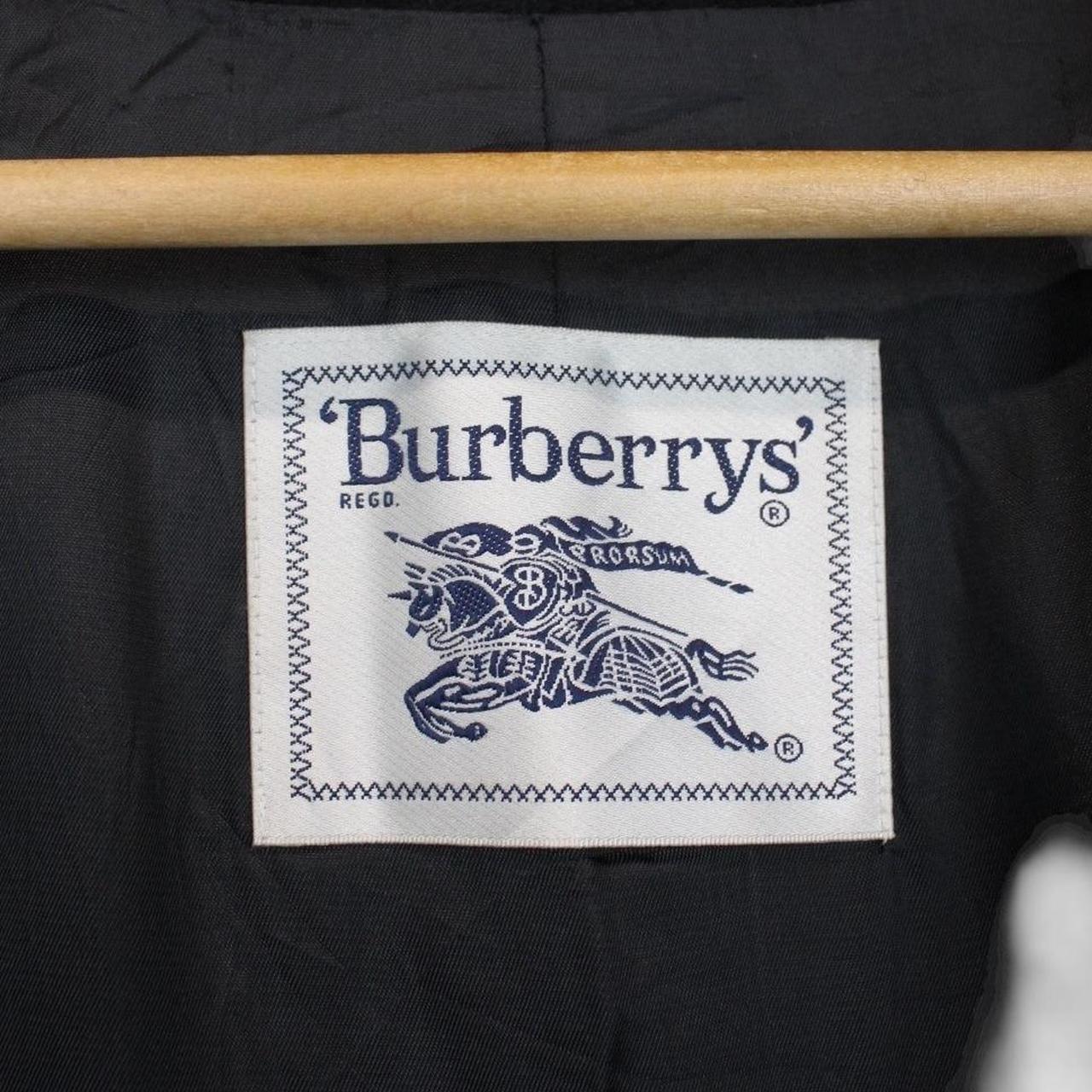 Vintage 90s Burberry Black Wool Blend Jacket