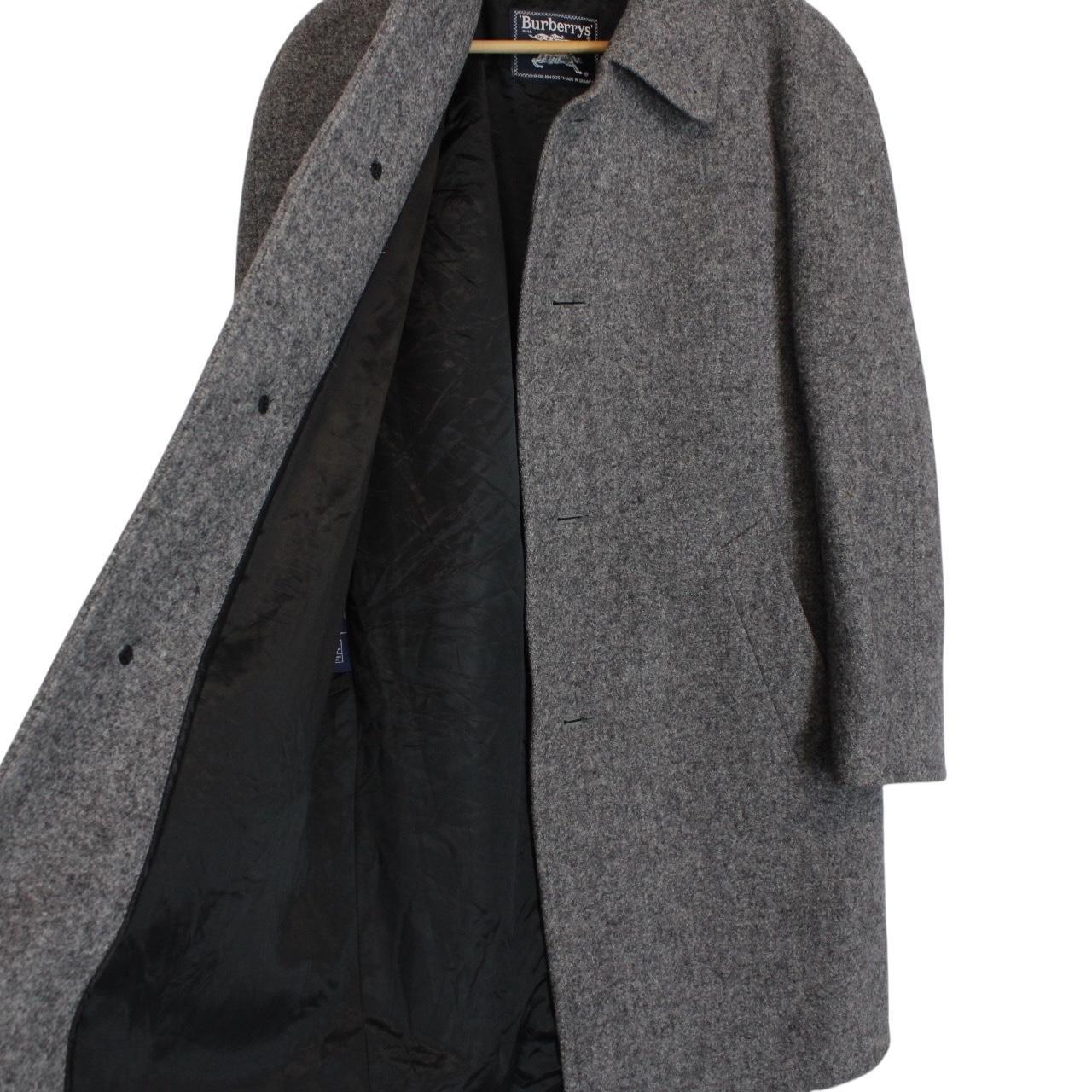 Vintage 90s Burberry Grey Wool Overcoat