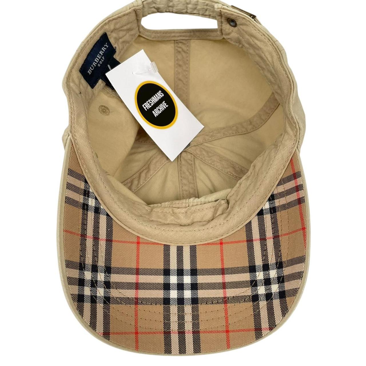 Vintage Burberry Golf Beige Nova Check Baseball Cap