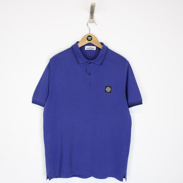 Stone Island Blue Short Sleeve Compass Polo Shirt