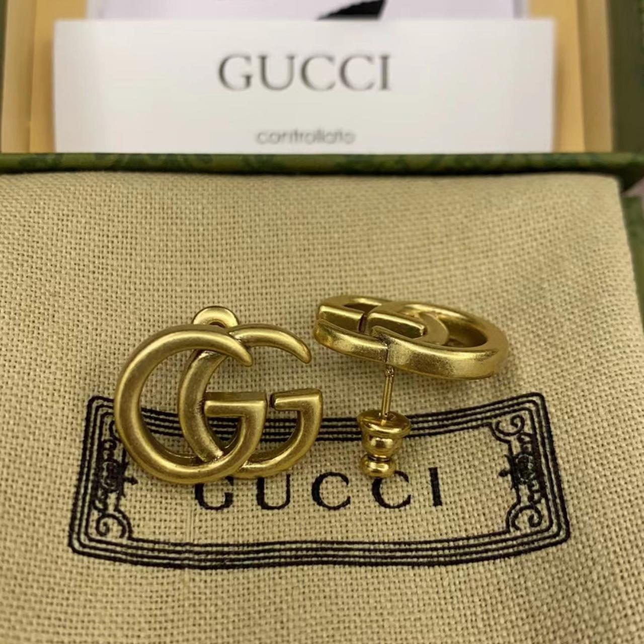 Gucci GG Gold Running Stud Earrings