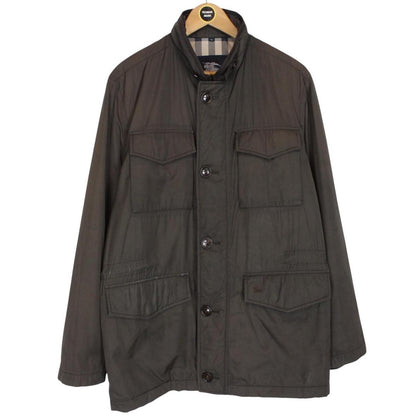 Vintage Burberry London Khaki Brown Nova Check Lined Multi Pocket Jacket