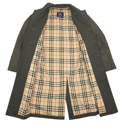 Vintage 80s Burberry Dark Grey Single Breasted Trench Coat