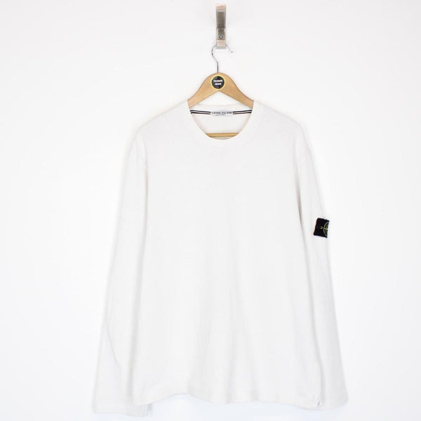 Vintage Stone Island AW 2007 White Cotton Sweatshirt Jumper