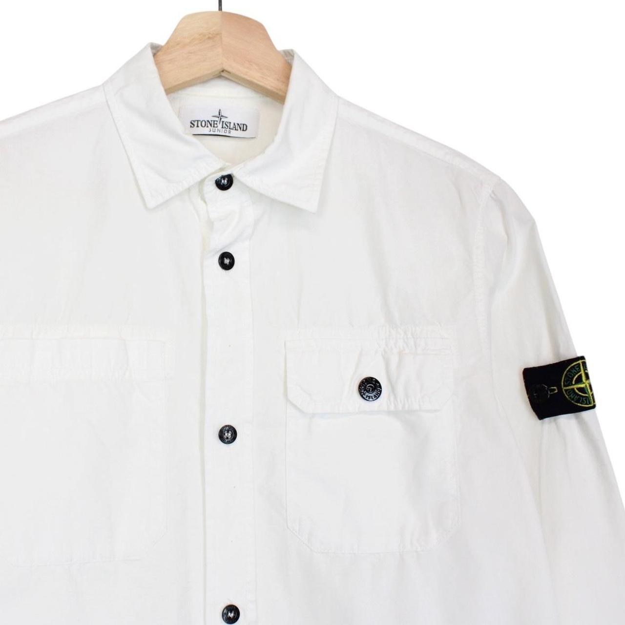 Stone Island Junior AW 2017 White Long Sleeve Cotton Overshirt