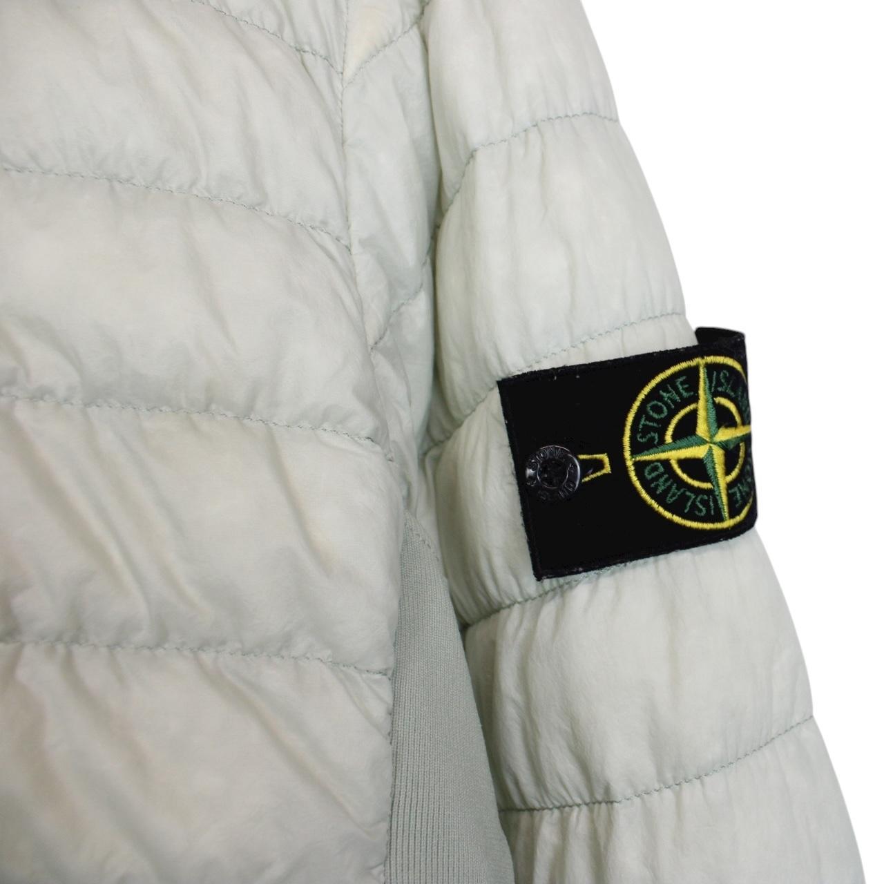 Stone Island AW 2017 Pale Green Garment Dyed Micro Yarn Down Overshirt Jacket