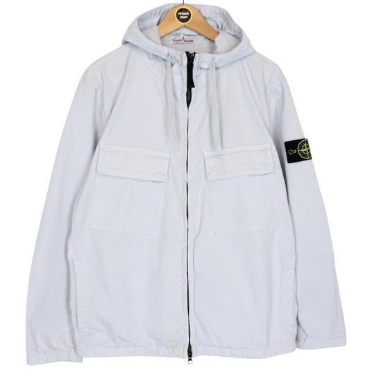 Stone Island SS 2024 Light Blue Supima Cotton Twill Stretch-TC Jacket