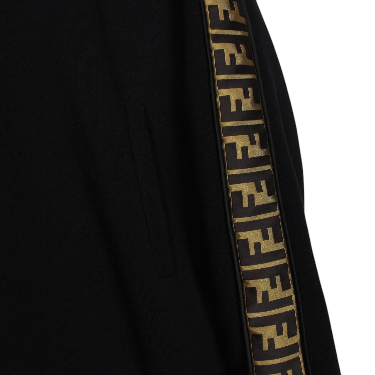 Fendi Black and Brown FF Zucca Monogram Cotton Hoodie Jumper
