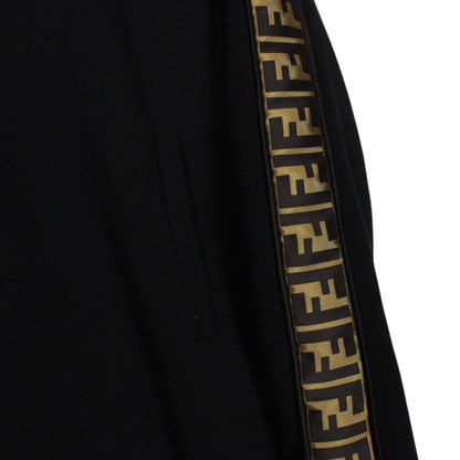 Fendi Black and Brown FF Zucca Monogram Cotton Hoodie Jumper