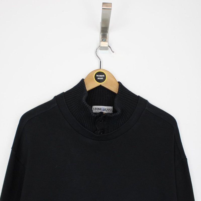 Vintage Stone Island Black Cotton Sweatshirt Jumper