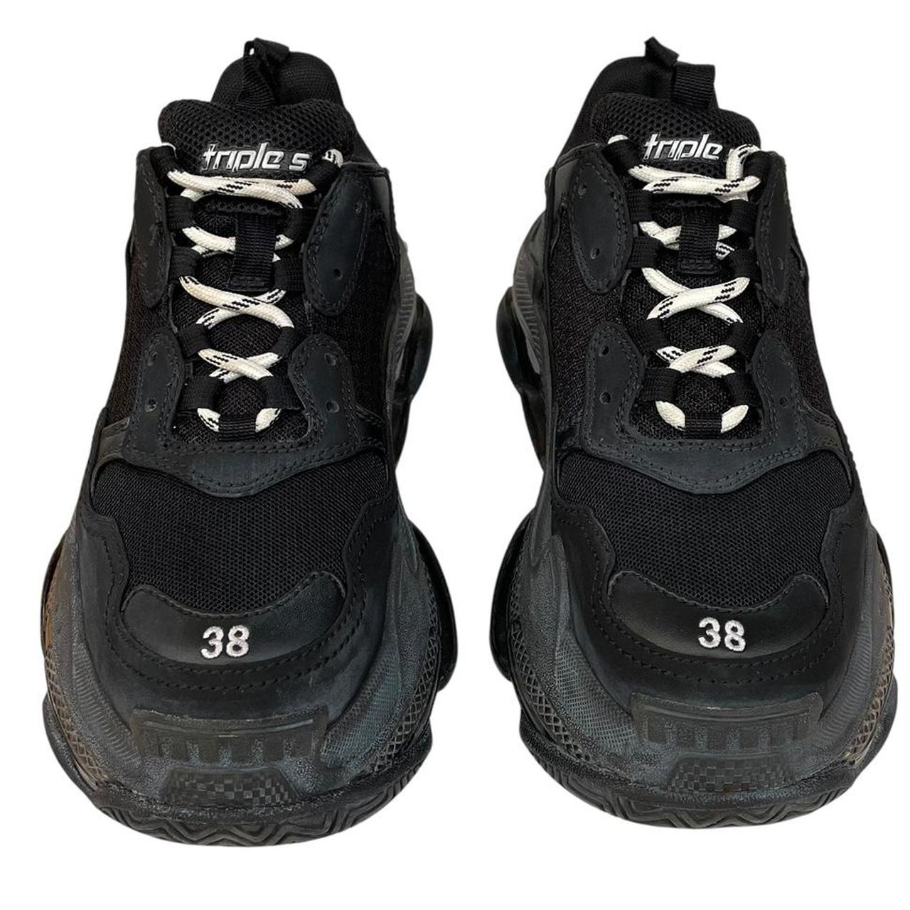 Balenciaga Triple S Black Pre-Distressed Mesh Trainers