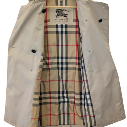 Burberry Beige Nova Check Double Breasted Belted Kensington Trench Coat