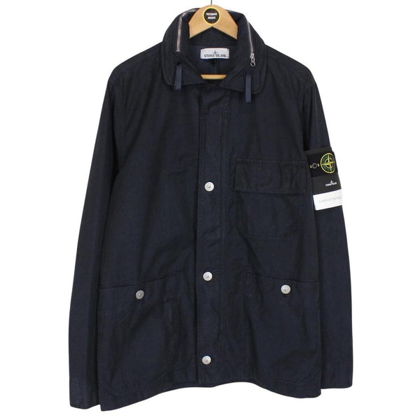 Stone Island SS 2023 Navy Blue Cupro Cotton Twill-TC Jacket