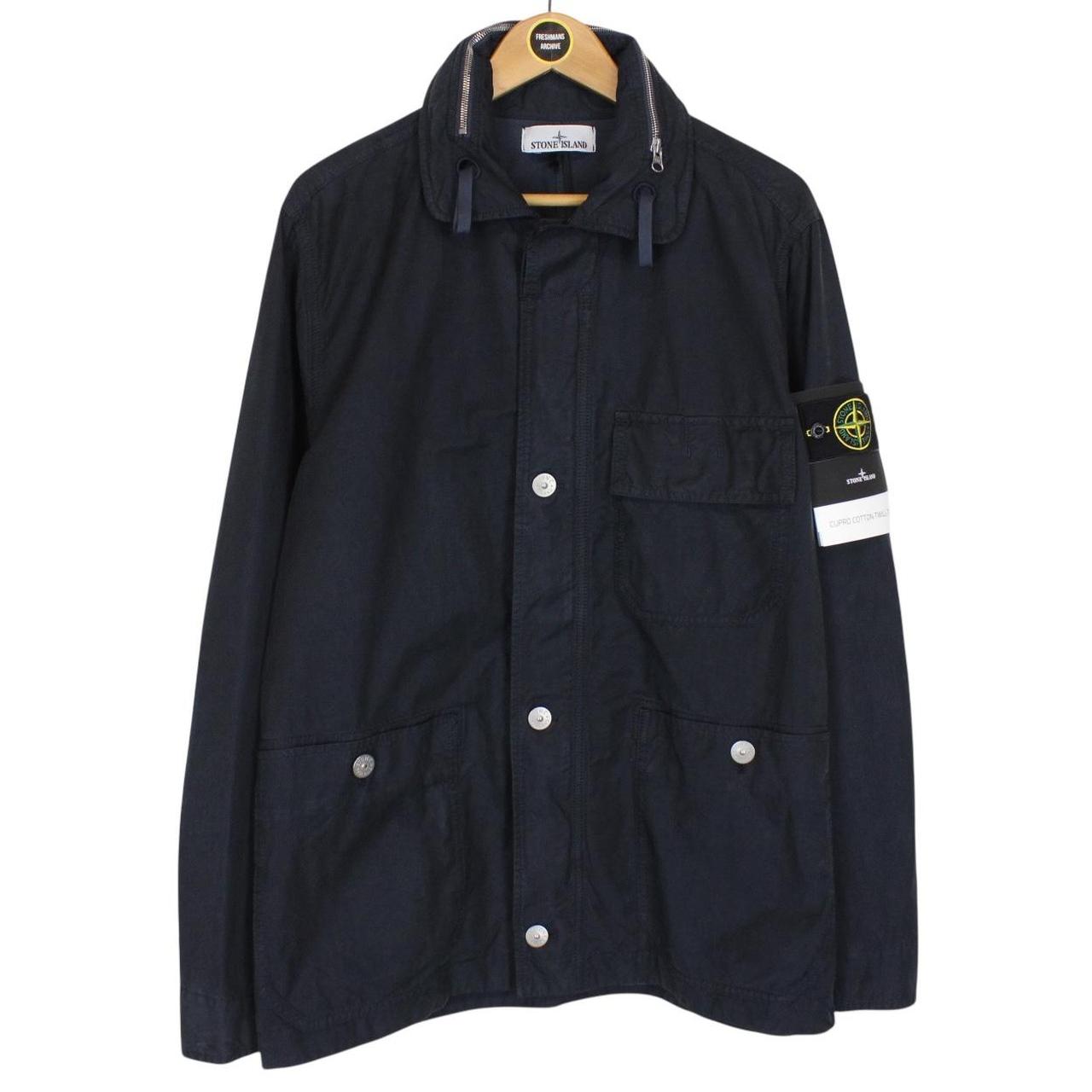Stone Island SS 2023 Navy Blue Cupro Cotton Twill-TC Jacket