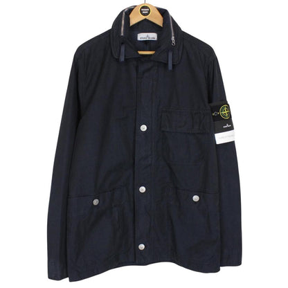 Stone Island SS 2023 Navy Blue Cupro Cotton Twill-TC Jacket