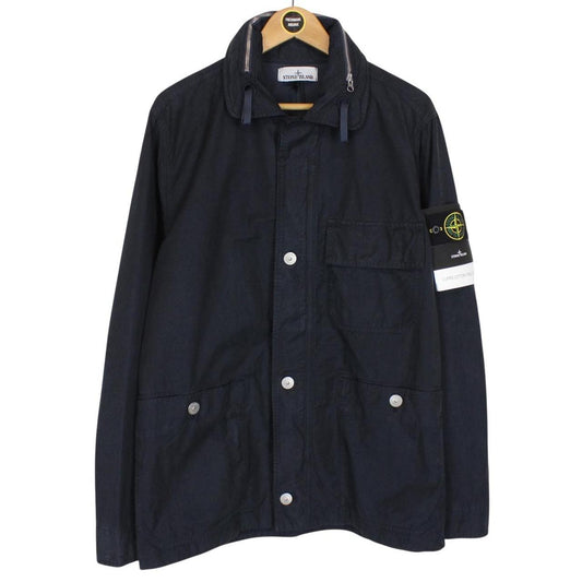 Stone Island SS 2023 Navy Blue Cupro Cotton Twill-TC Jacket