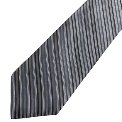 Vintage DKNY Silver Striped Silk Tie
