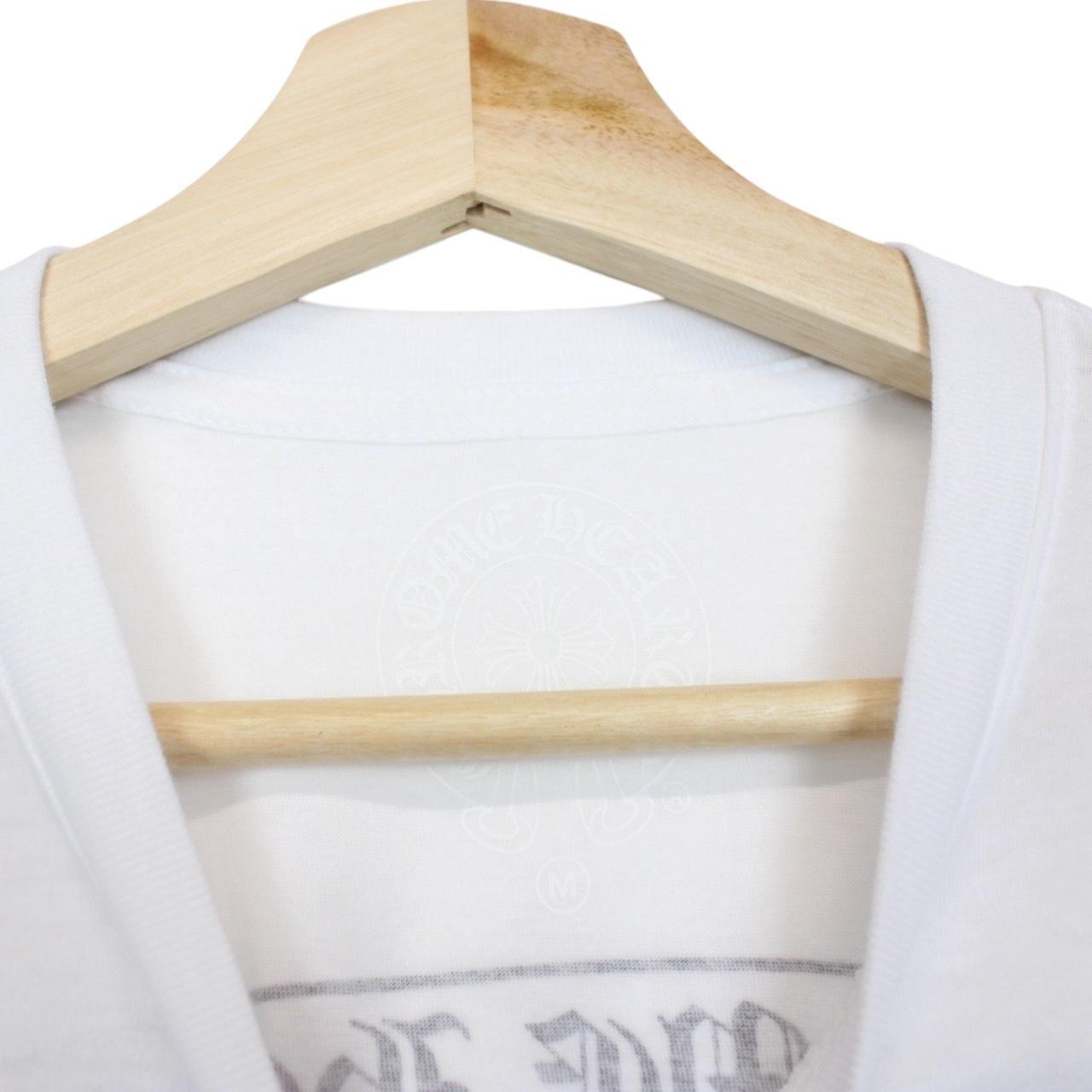 Chrome Hearts white pocket t-shirt with logo print and cotton material.