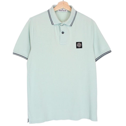 Stone Island Mint Green Short Sleeve Compass Cotton Polo Shirt