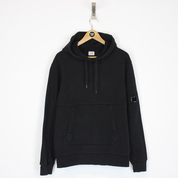 CP Company Black Cotton Lens Hoodie Jumper
