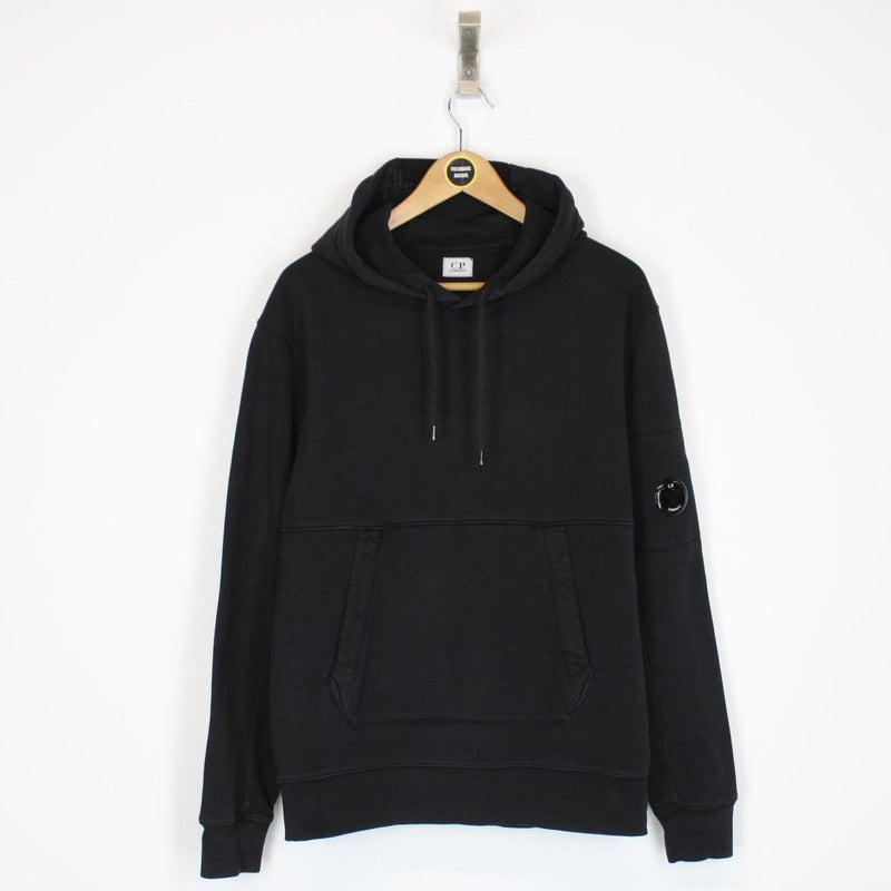 CP Company Black Cotton Lens Hoodie Jumper