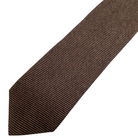 Vintage Burberry London Brown Striped Cashmere/Silk Tie