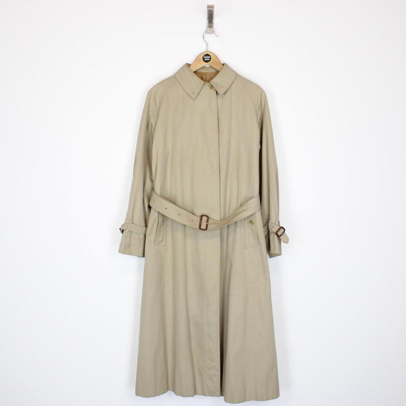 Vintage 90s Burberry Beige Single Breasted Belted Trench Coat