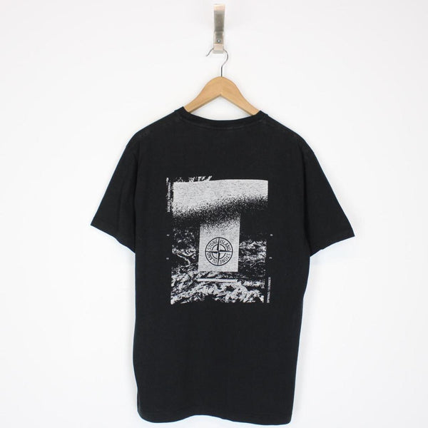 Stone Island SS 2020 Black and White Short Sleeve Logo Print T-Shirt