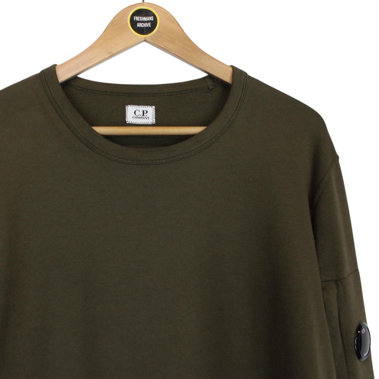 CP Company Khaki Green Goggle Lens Cotton Sweatshirt Jumper