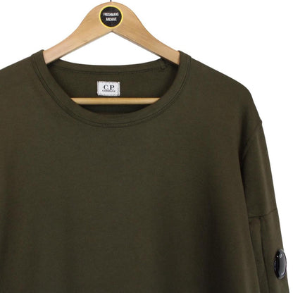 CP Company Khaki Green Goggle Lens Cotton Sweatshirt Jumper