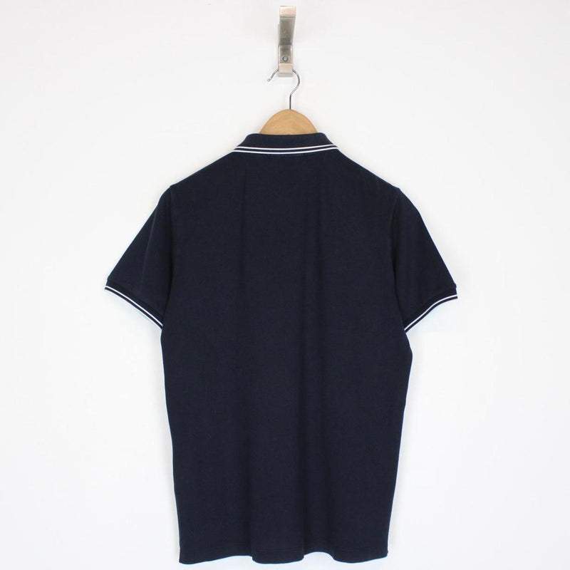 Stone Island Navy Blue Short Sleeve Compass Cotton Polo Shirt