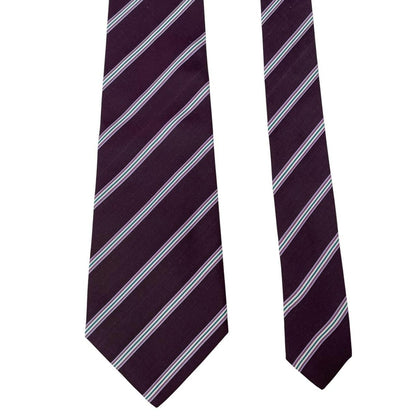 Paul Smith purple striped silk blend tie with logo detail and brand new tags.