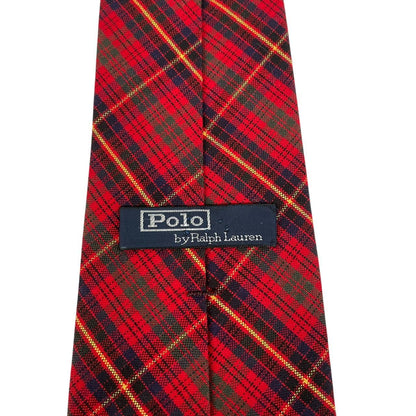 Vintage Ralph Lauren Red Tartan Check Cotton Tie