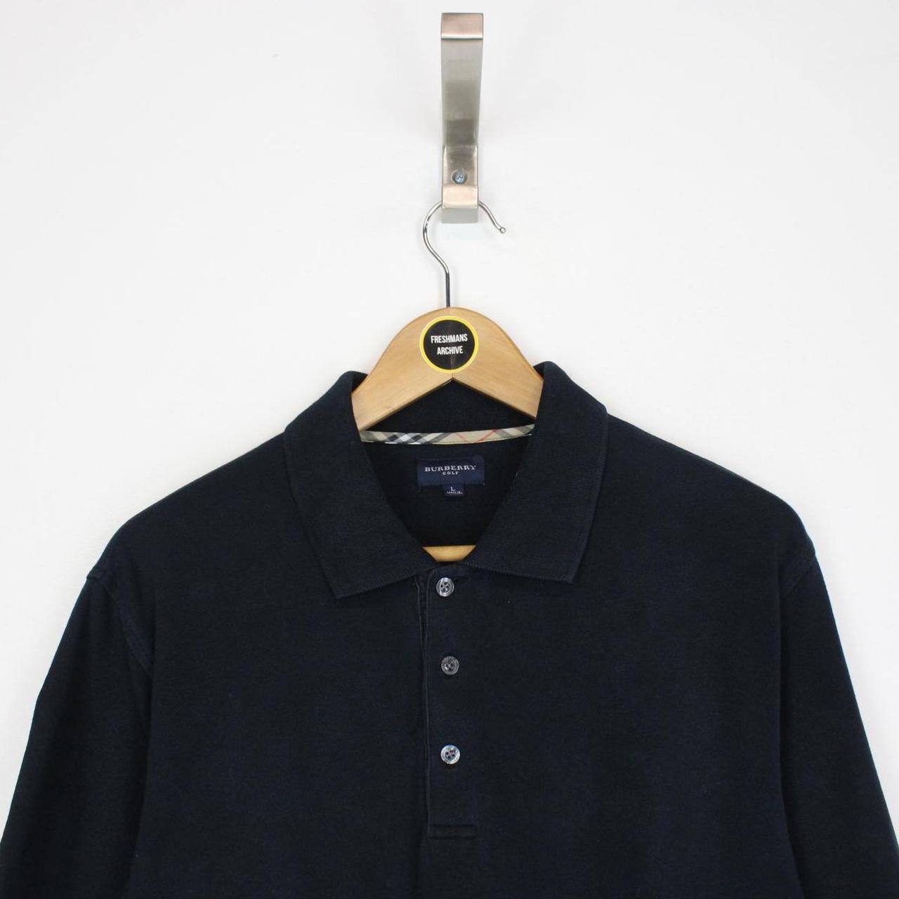 Burberry Golf Navy Blue Short Sleeve Cotton Polo Shirt