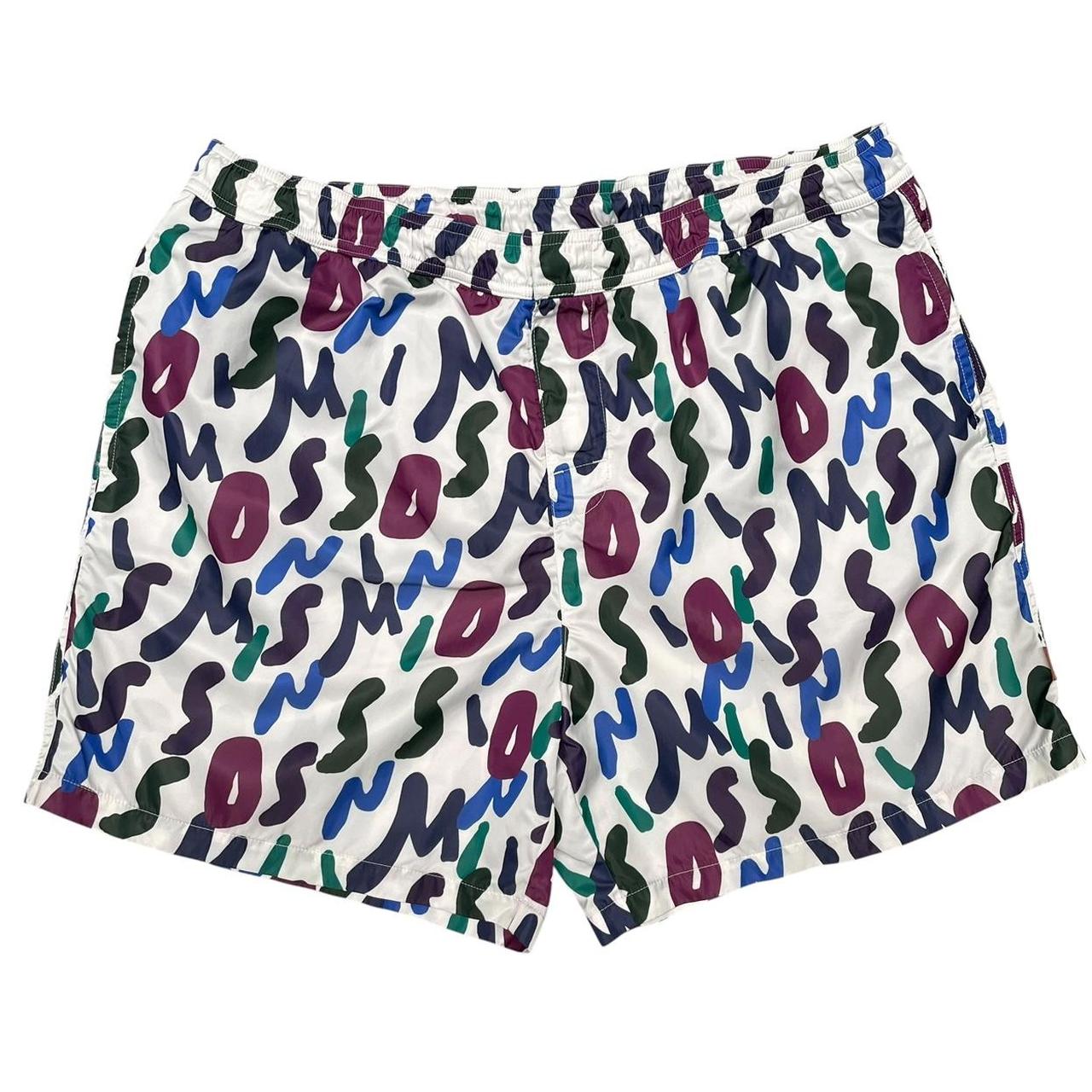 Missoni multicoloured zigzag print nylon swim shorts with logo detail.
