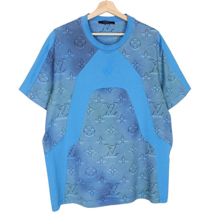 Louis Vuitton LV Blue 2054 Intarsia Print Short Sleeve Cotton T-Shirt