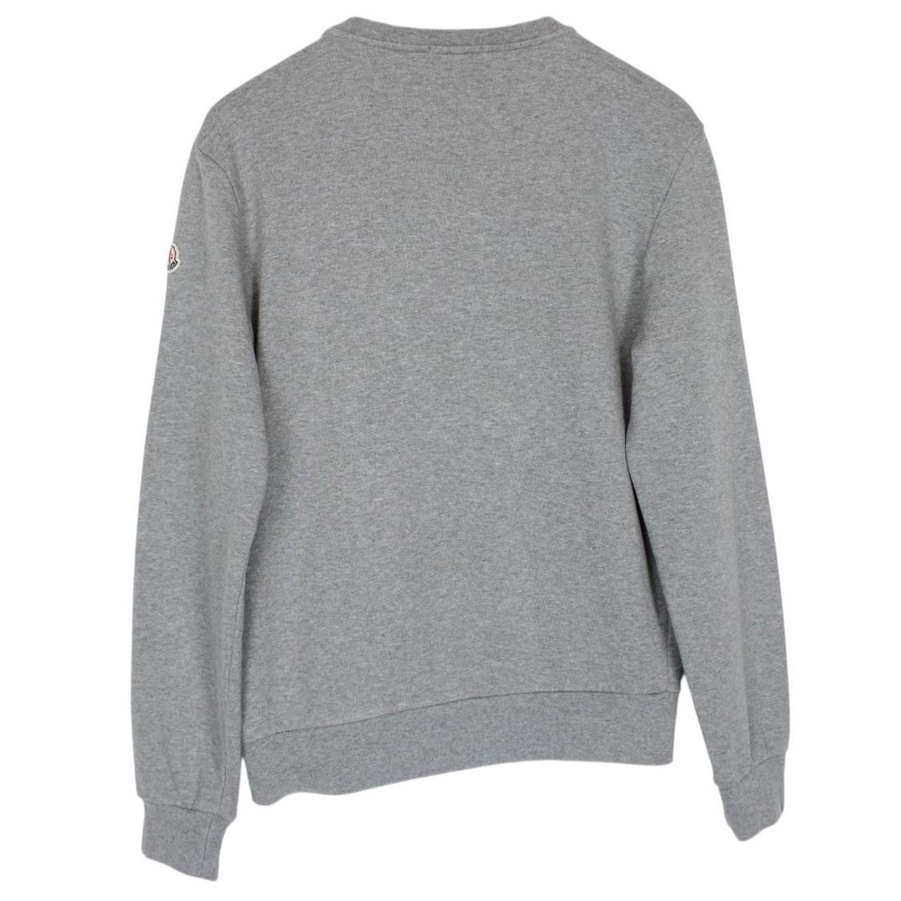 Moncler Maglia Grey Embroidered Logo Cotton Sweatshirt Jumper