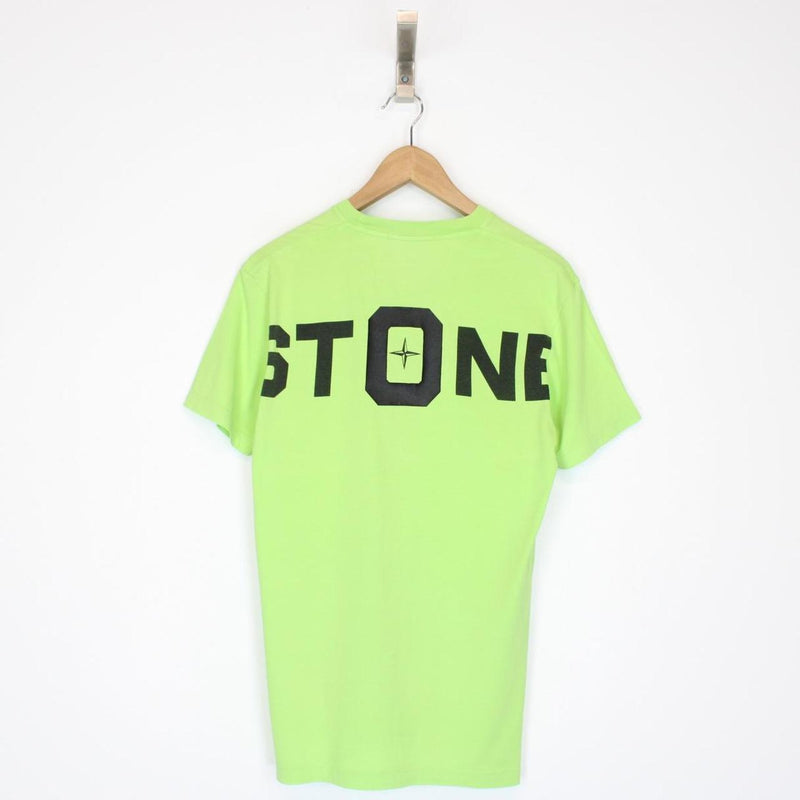 Stone Island Green and Black Short Sleeve Logo Print T-Shirt