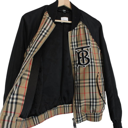 Burberry Tan and Black Nova Check Full Zip Harlington Bomber Jacket