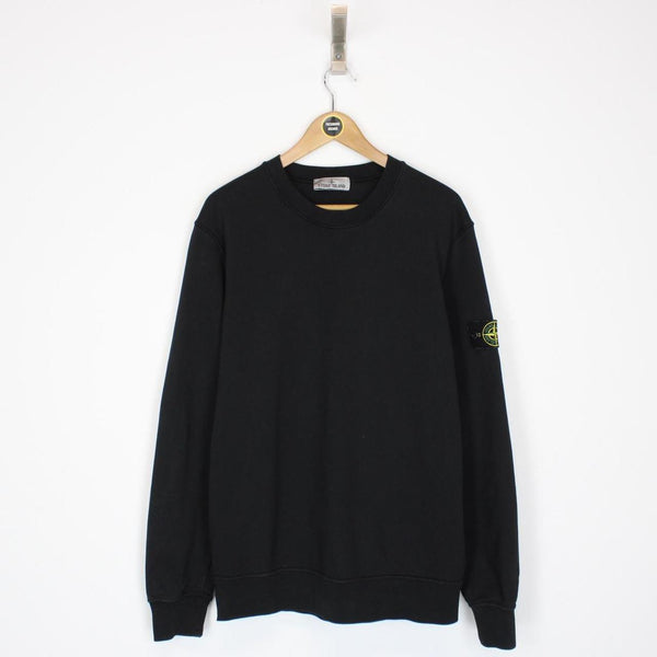 Stone Island Black Cotton Sweatshirt Jumper