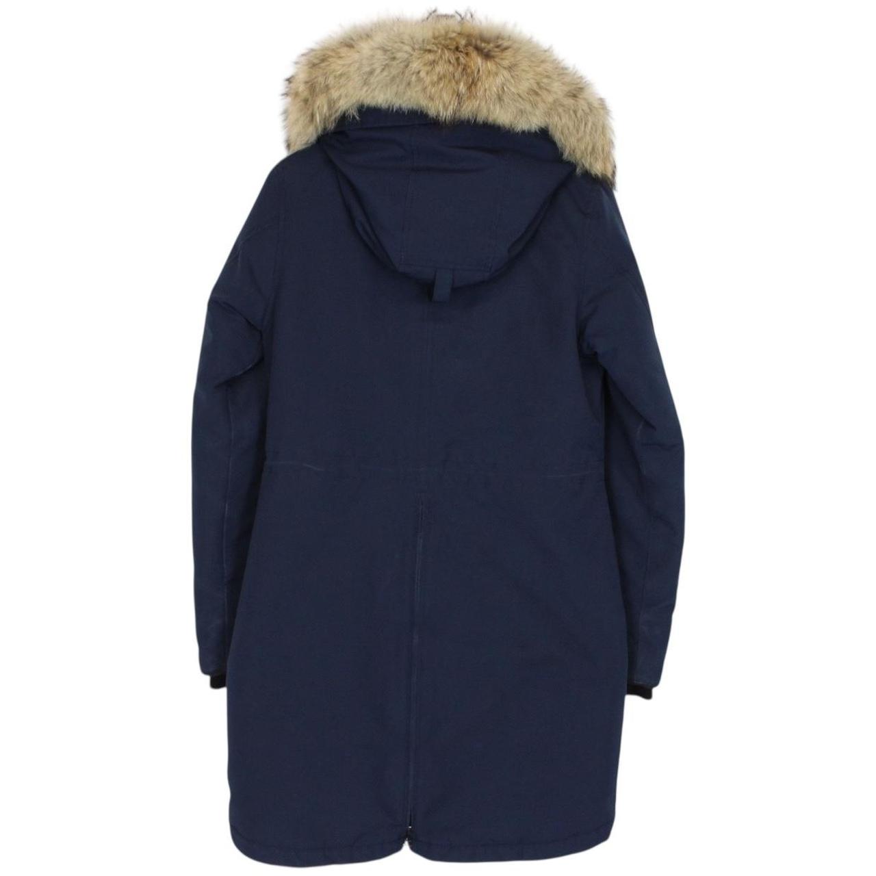 Canada Goose Navy Blue Rossclair Parka Down Coat with Fur Trim