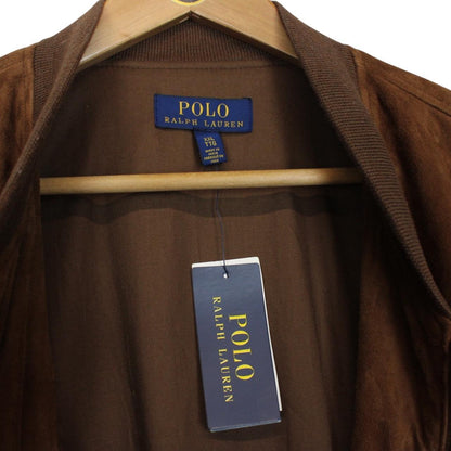 Polo Ralph Lauren Brown Goat Suede Leather Bomber Jacket
