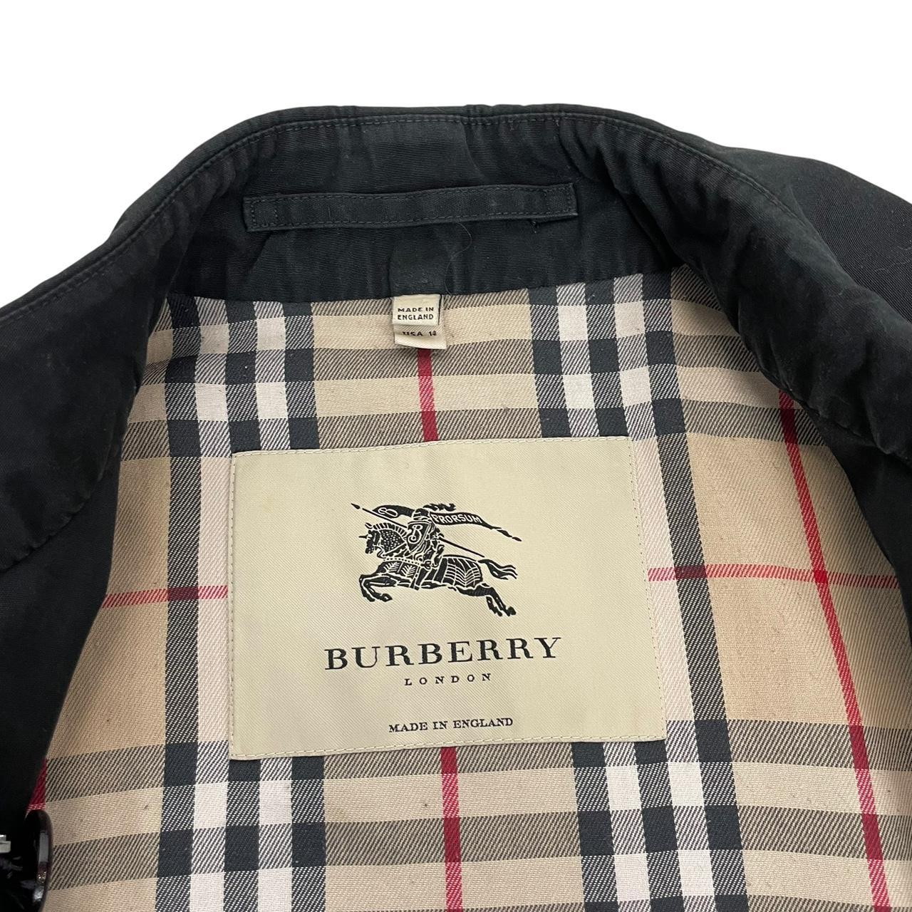 Burberry London Black Nova Check Double Breasted Belted Trench Coat