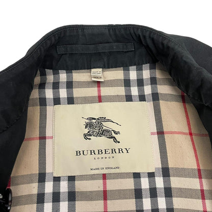 Burberry London Black Nova Check Double Breasted Belted Trench Coat
