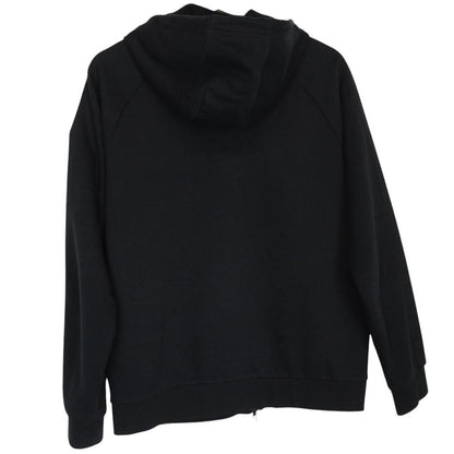 Emporio Armani black full zip hoodie with logo detail and soft cotton material.