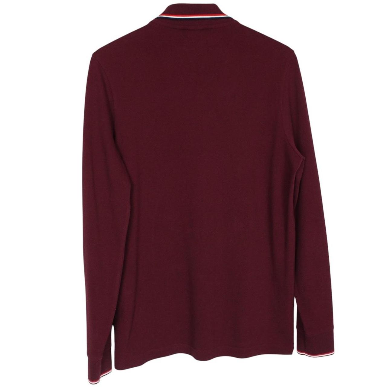 Moncler Maglia Manica Lunga Burgundy Long Sleeve Cotton Polo Shirt